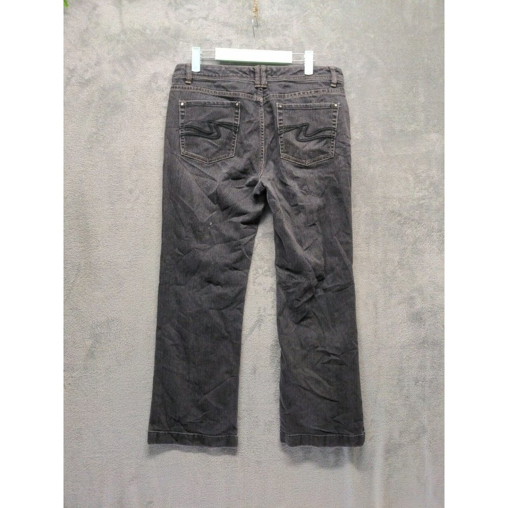 WHITE HOUSE BLACK MARKET Women Jean Mid Rise Straight Leg Charcoal W:35 L:29.5 - Picture 8 of 9